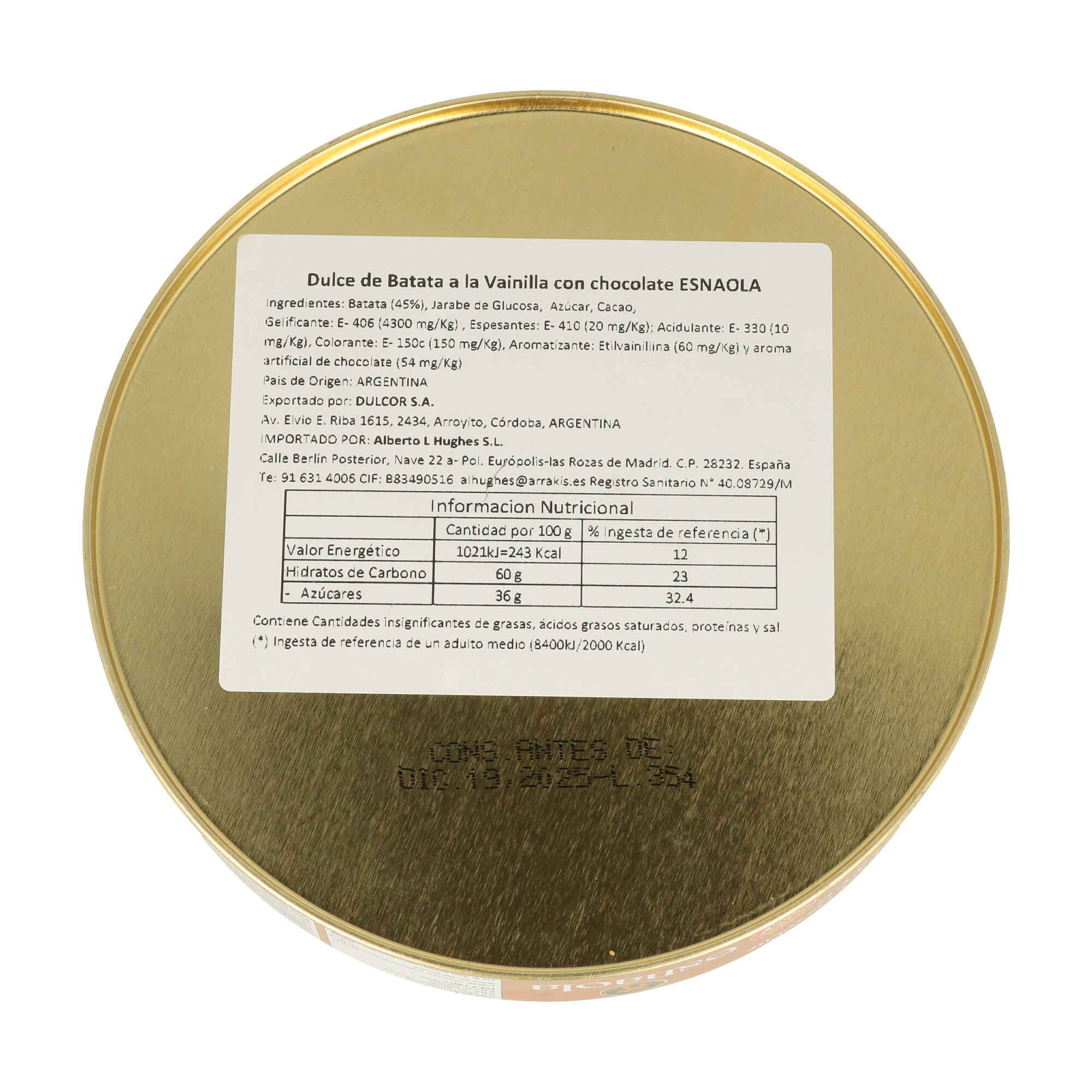 DULCE DE BATATA ESNAOLA CIOCCOLATO x 700gr - 2 DULCE DE BATATA ESNAOLA CIOCCOLATO x 700gr - 2