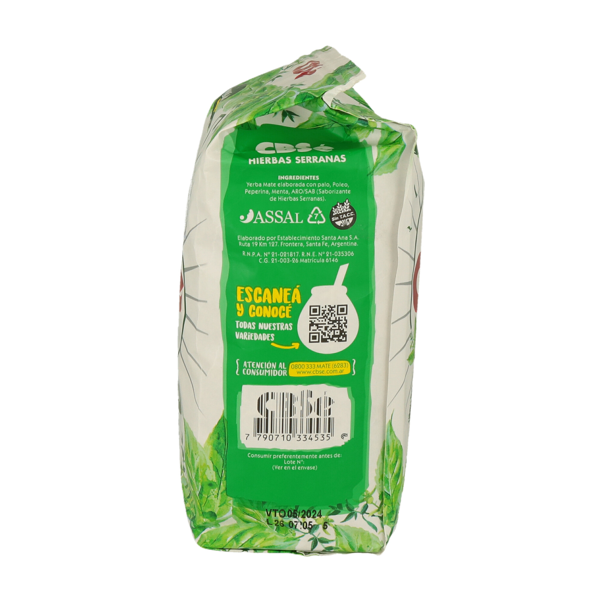 YERBA MATE CBSE SERRANA 1 x 500GR. (CT. DA 12) - 3