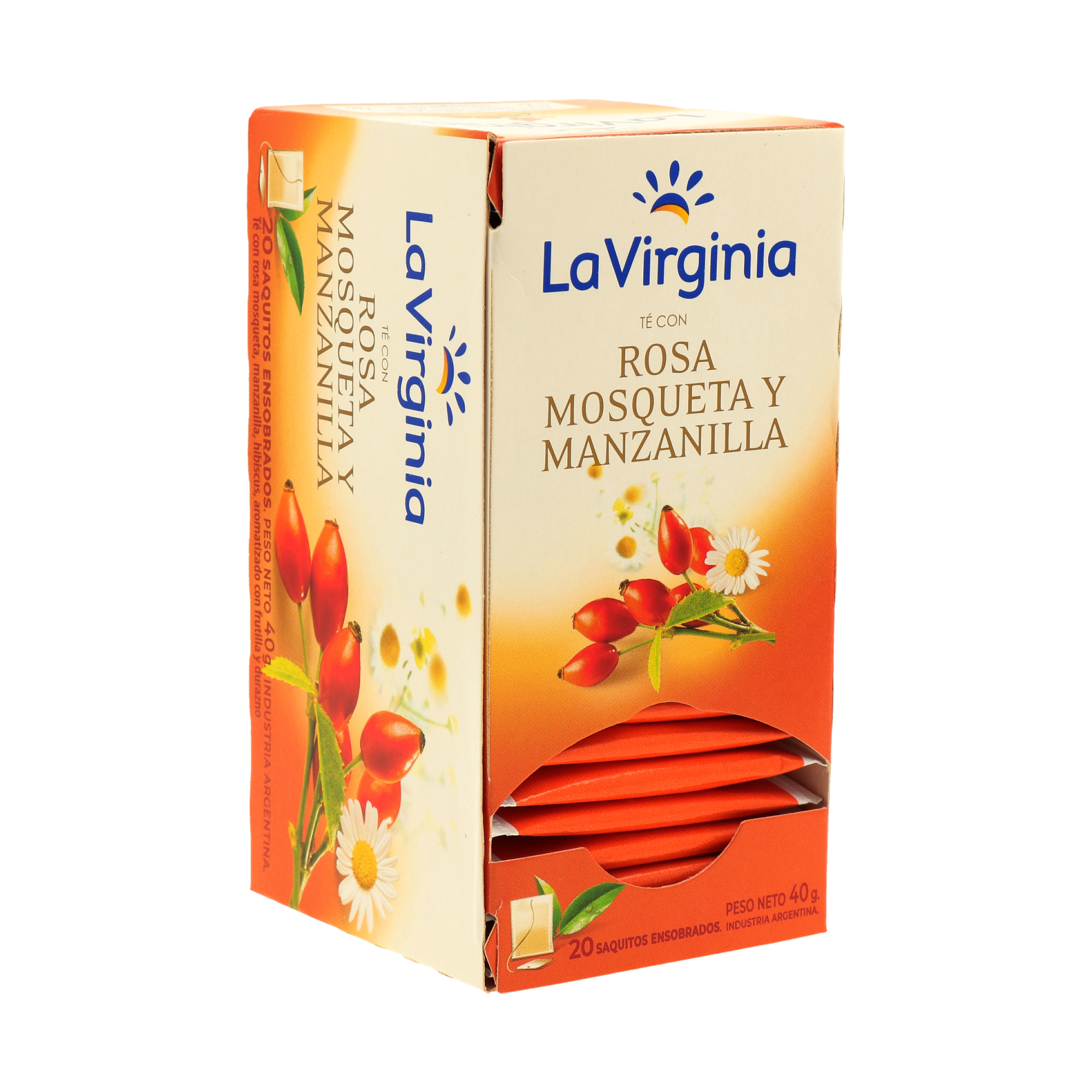 TE LA VIRGINIA ROSA MOSQUETA Y MANZANILLA X 20 SAQUITOS