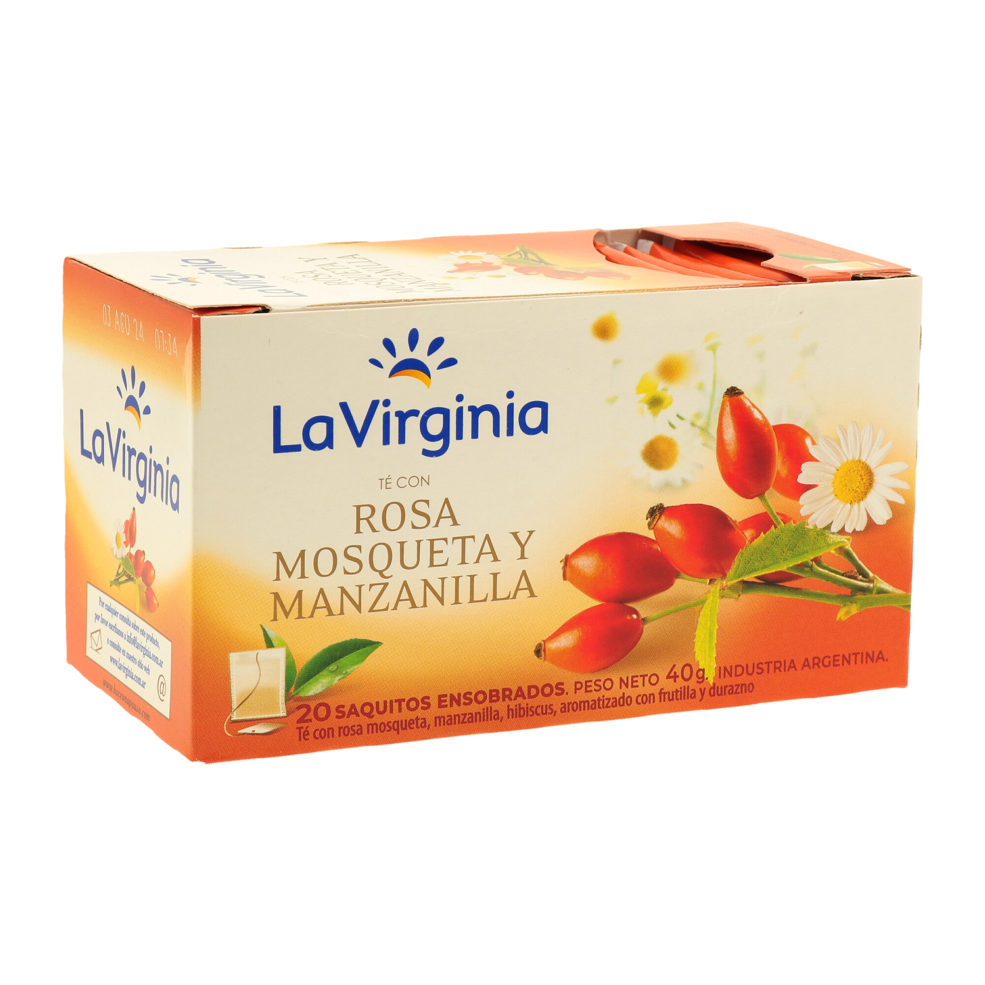 TE LA VIRGINIA ROSA MOSQUETA Y MANZANILLA X 20 SAQUITOS - 1