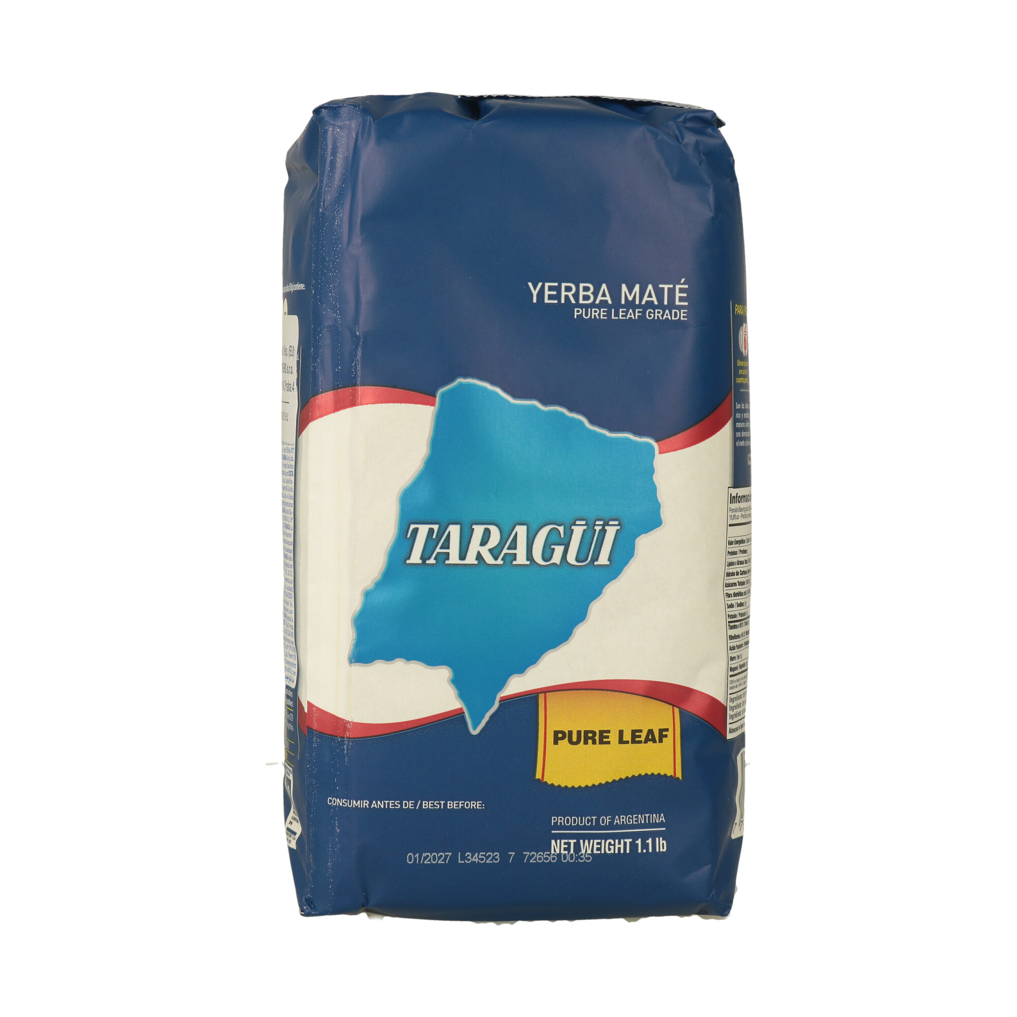 YERBA MATE TARAGUI AZUL SIN PALO  500GR (CT. DA 10)