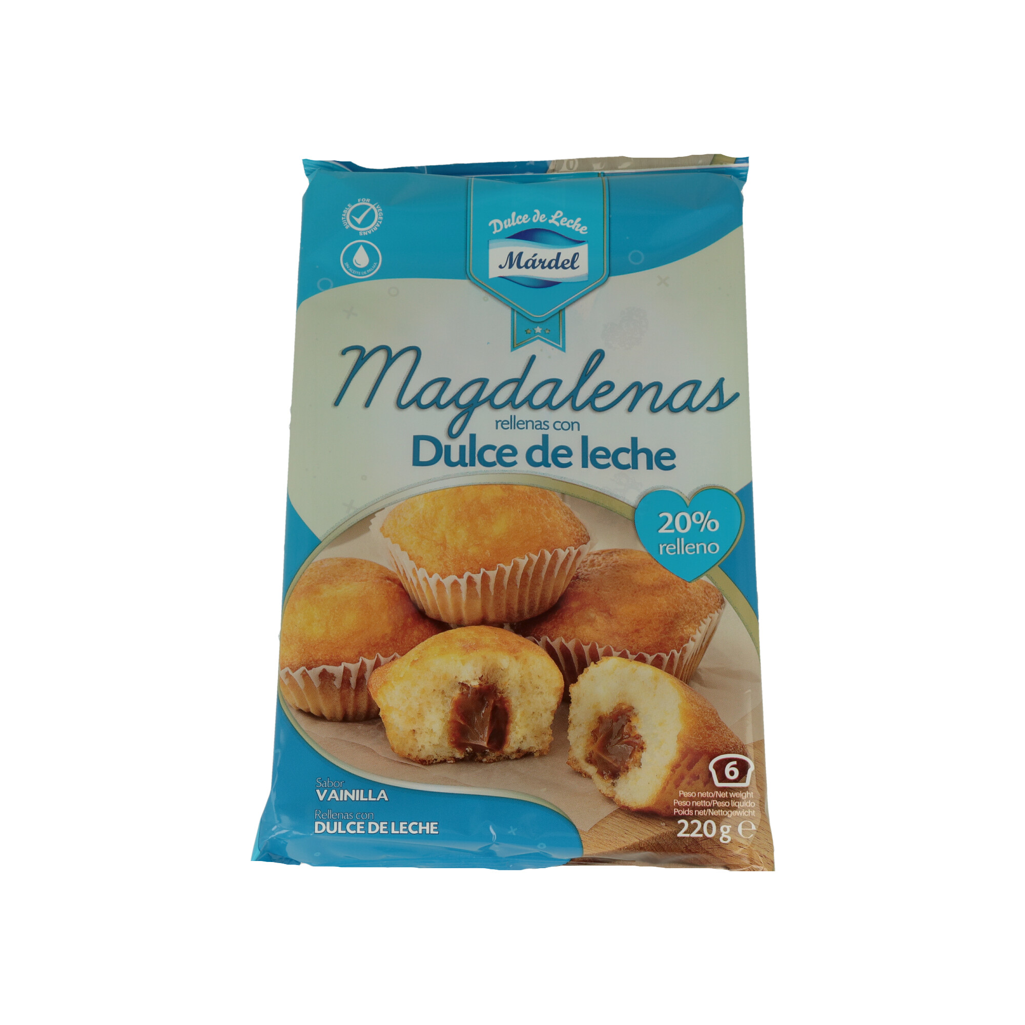 MAGDALENAS CON DULCE DE LECHE MARDEL (18X6X220GR) - 1 MAGDALENAS CON DULCE DE LECHE MARDEL (18X6X220GR) - 1
