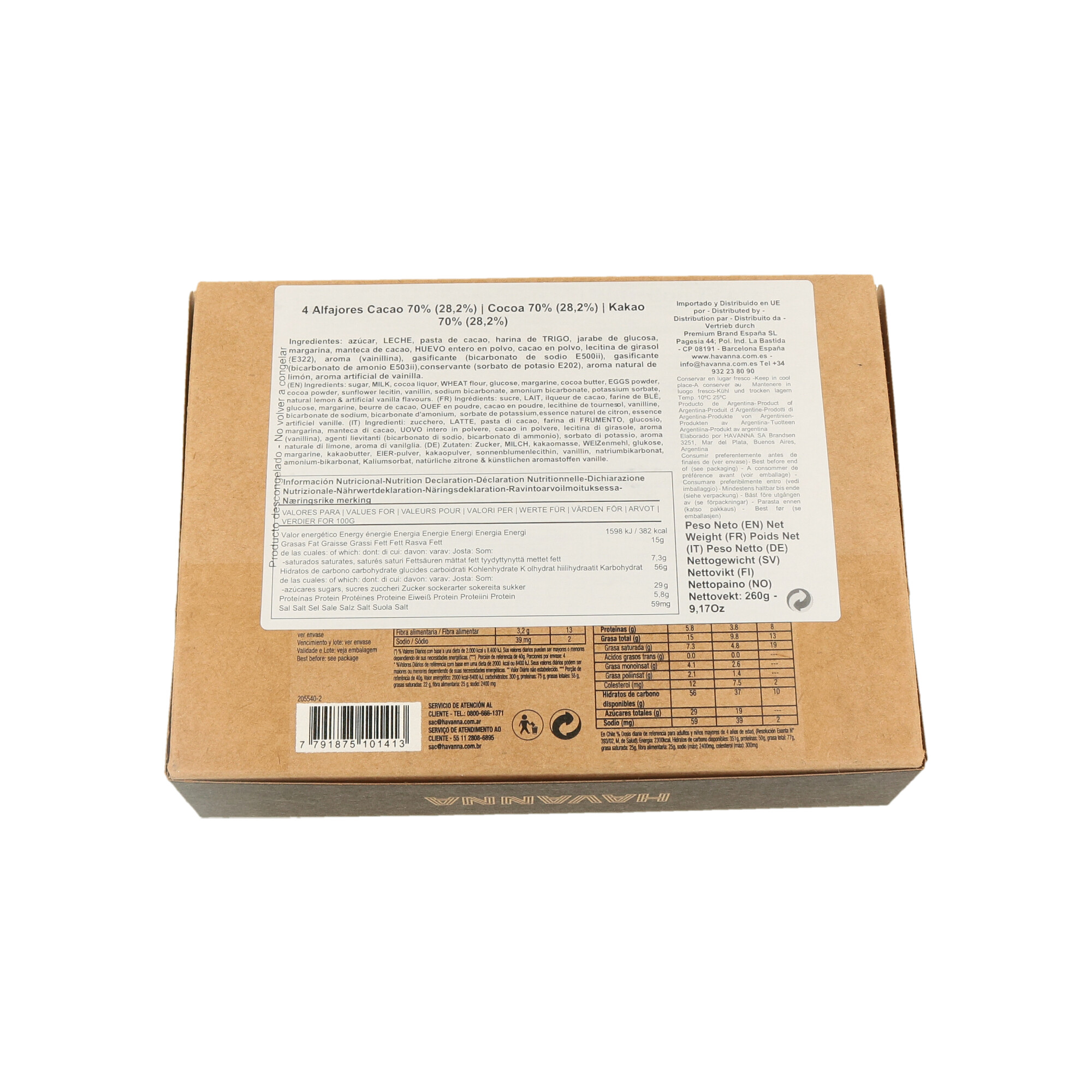 ALFAJORES 70% CACAO PURO HAVANNA 260GR (1 x 4) . (ORD FORN. CT DA 12 X 4) - 2 ALFAJORES 70% CACAO PURO HAVANNA 260GR (1 x 4) . (ORD FORN. CT DA 12 X 4) - 2