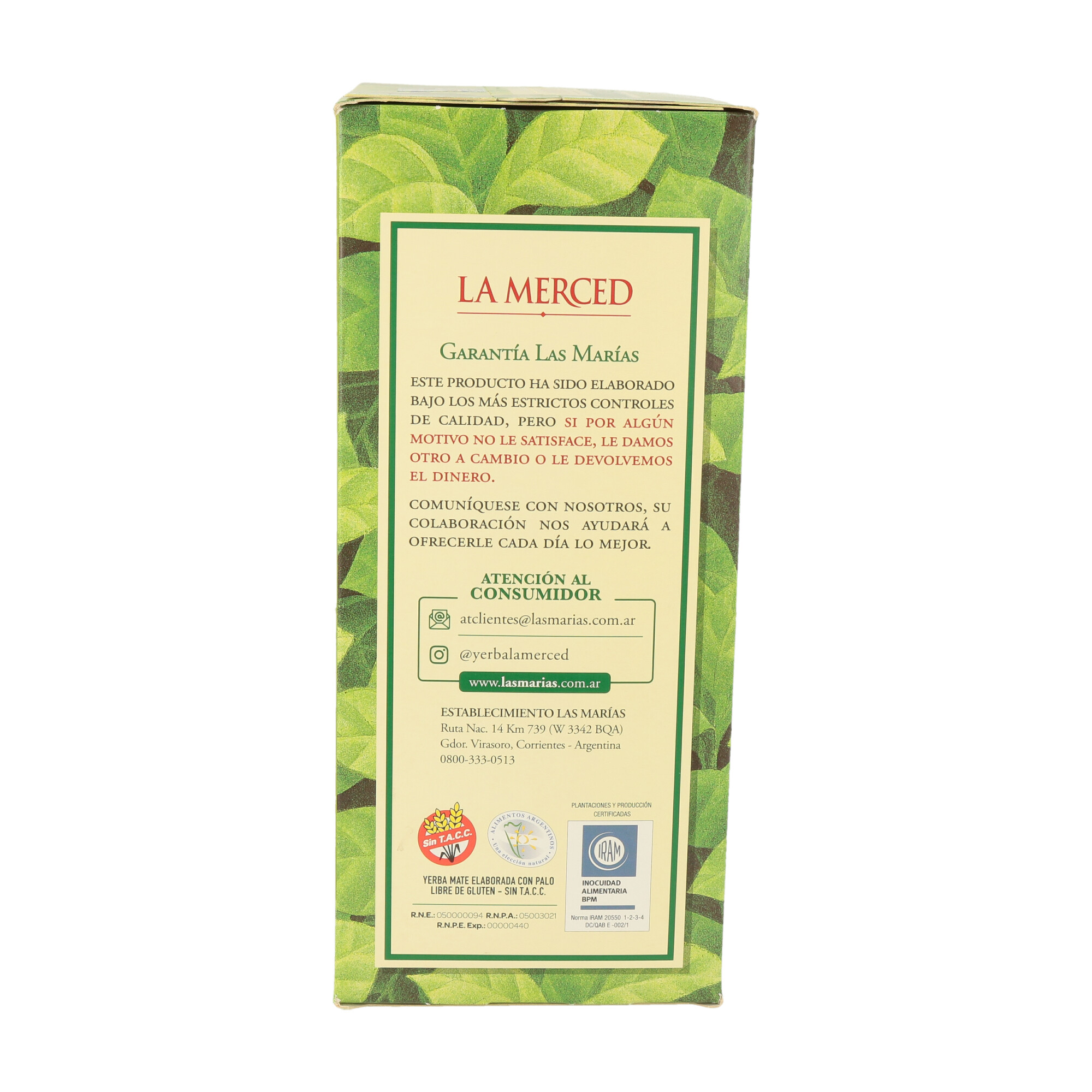 YERBA MATEDE CAMPO LA MERCED 500GR (CT. DA 6) - 1