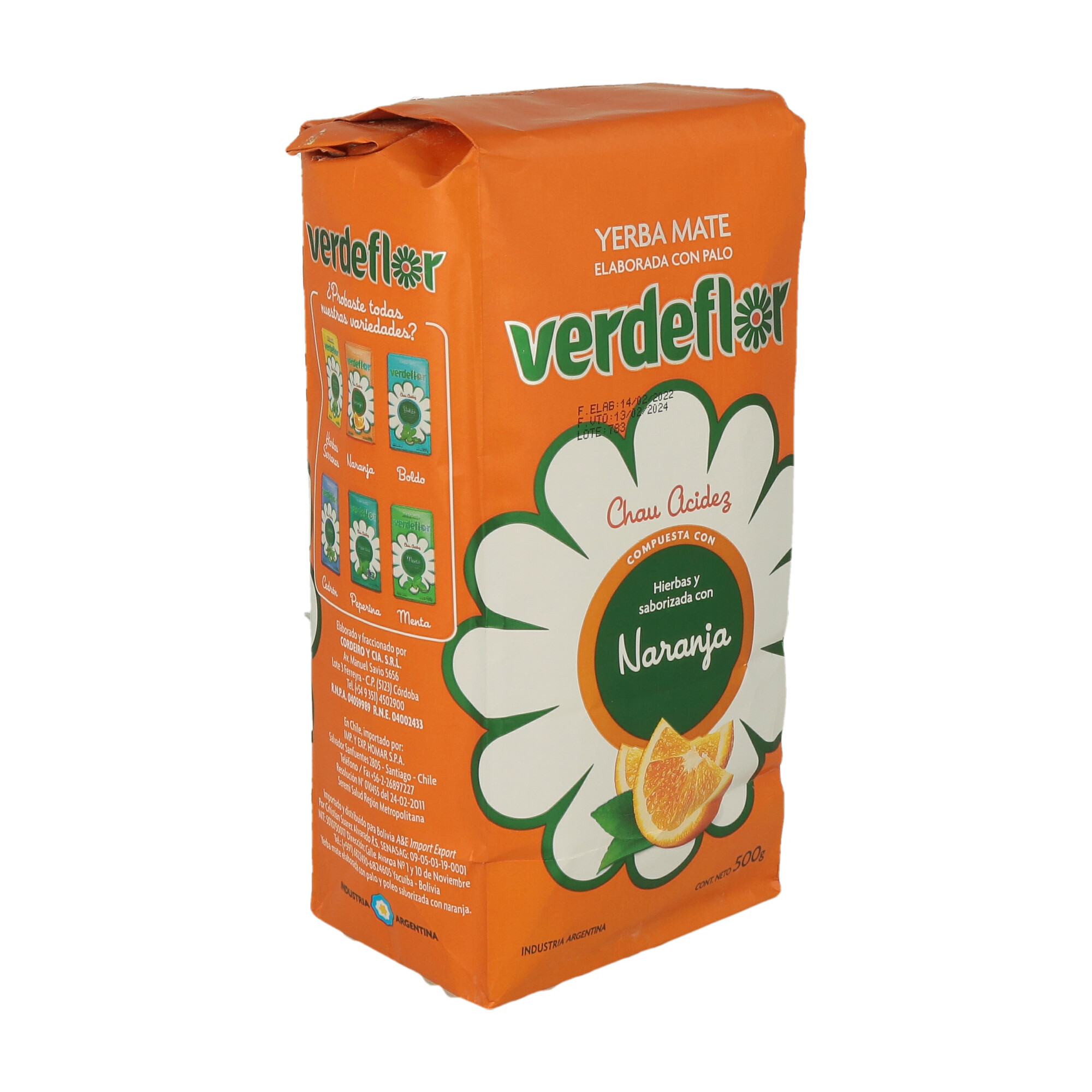 YERBA MATE NARANJA VERDEFLOR X 500GR  (CT 10 ) - 1