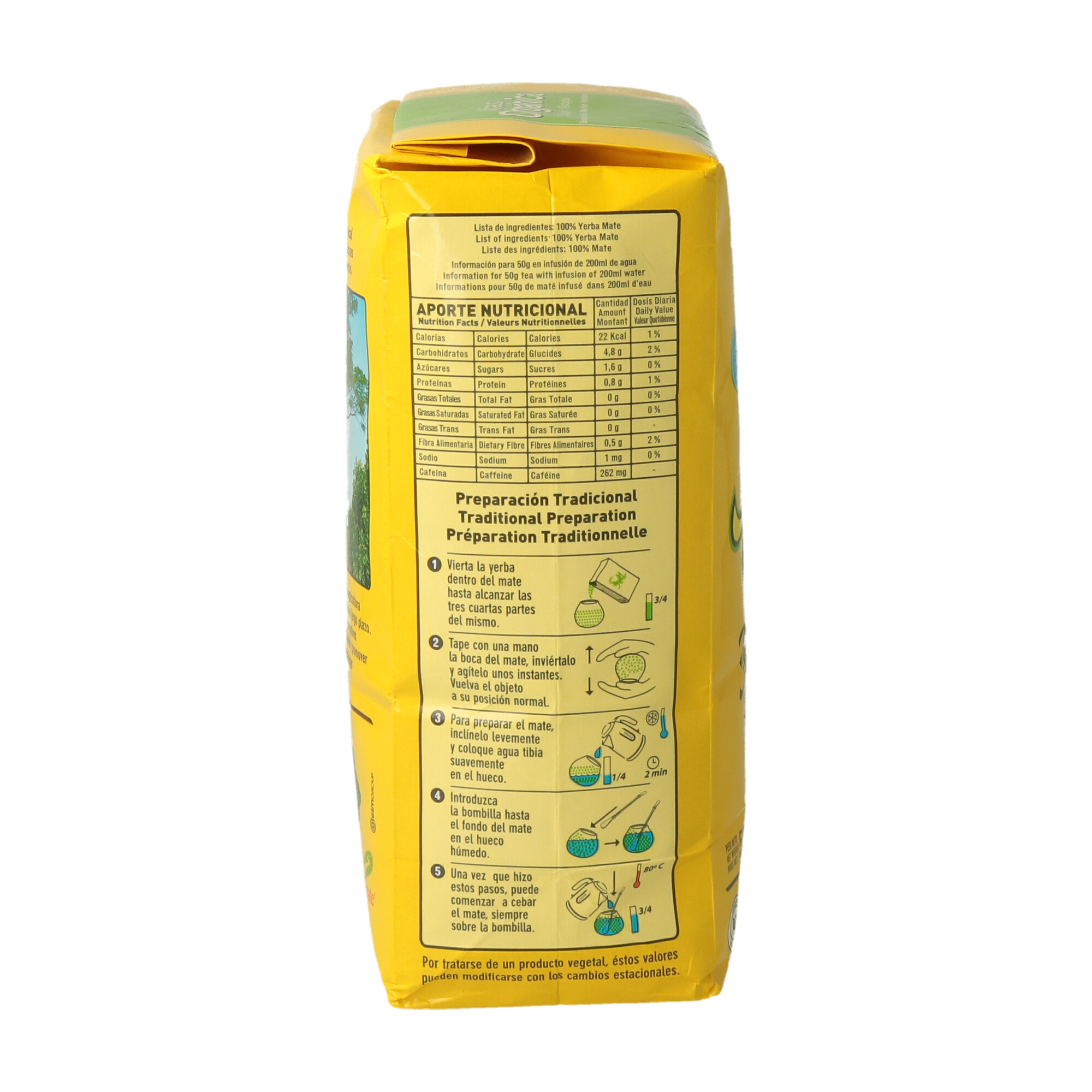 YERBA MATE ORGANICA KRAUS  TRADICIONAL500 GR . (CT. DA 10) UN - 2