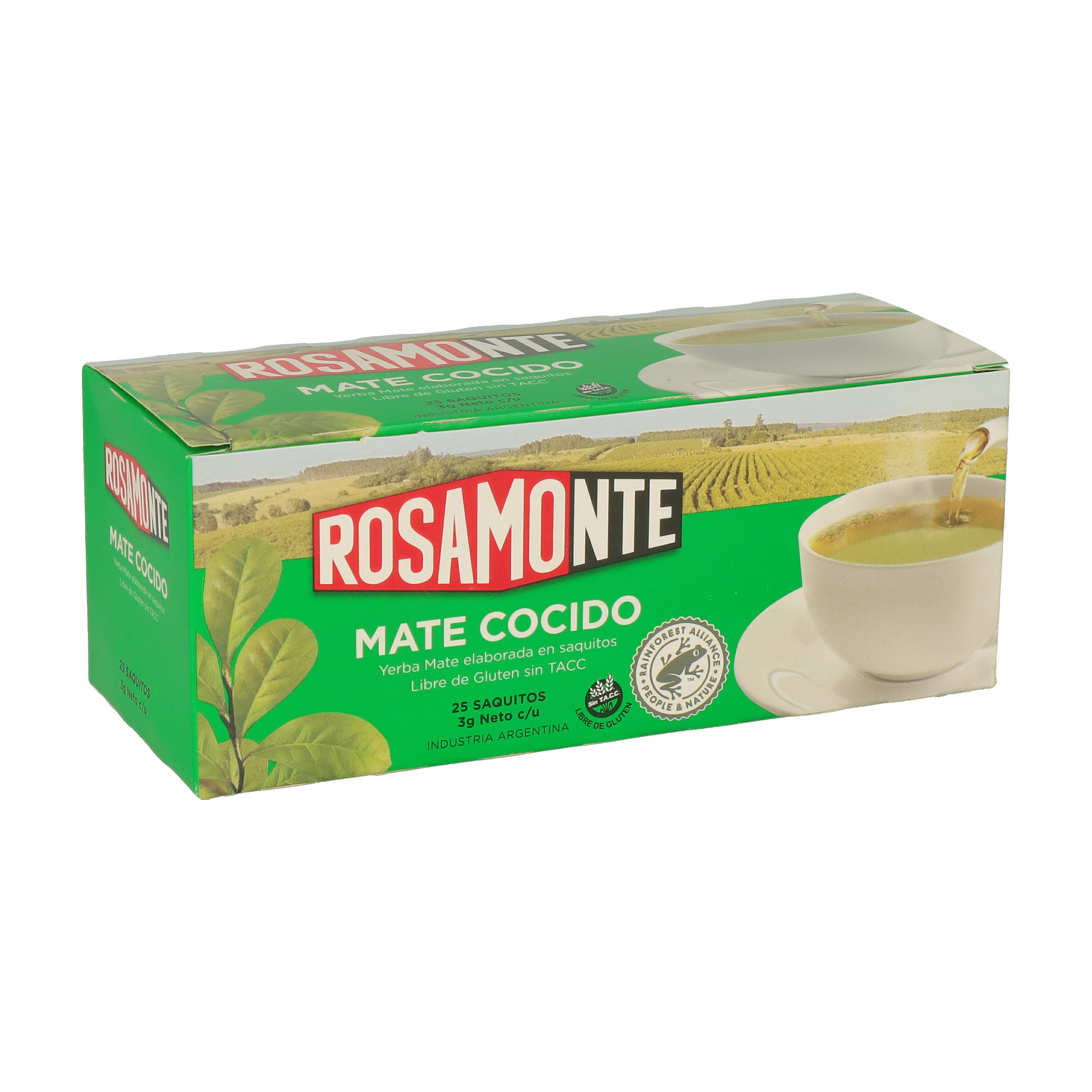 Mate cocido ROSAMONTE en saquitos cf da 25 UNIDADES (CT. DA 20 x 25)