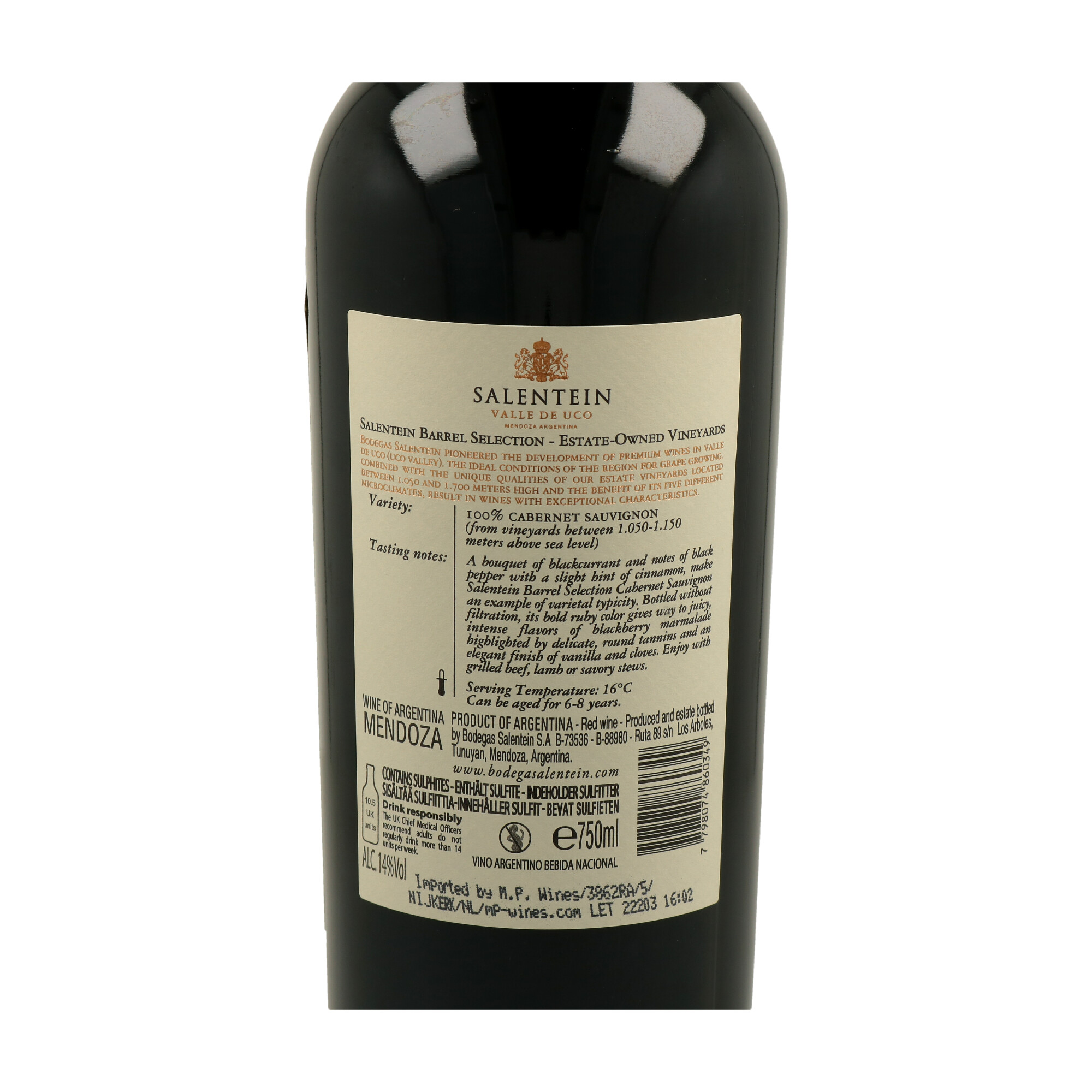 VINO SALENTEIN BARREL CABERNET SAUVIGNON 2021 - 2