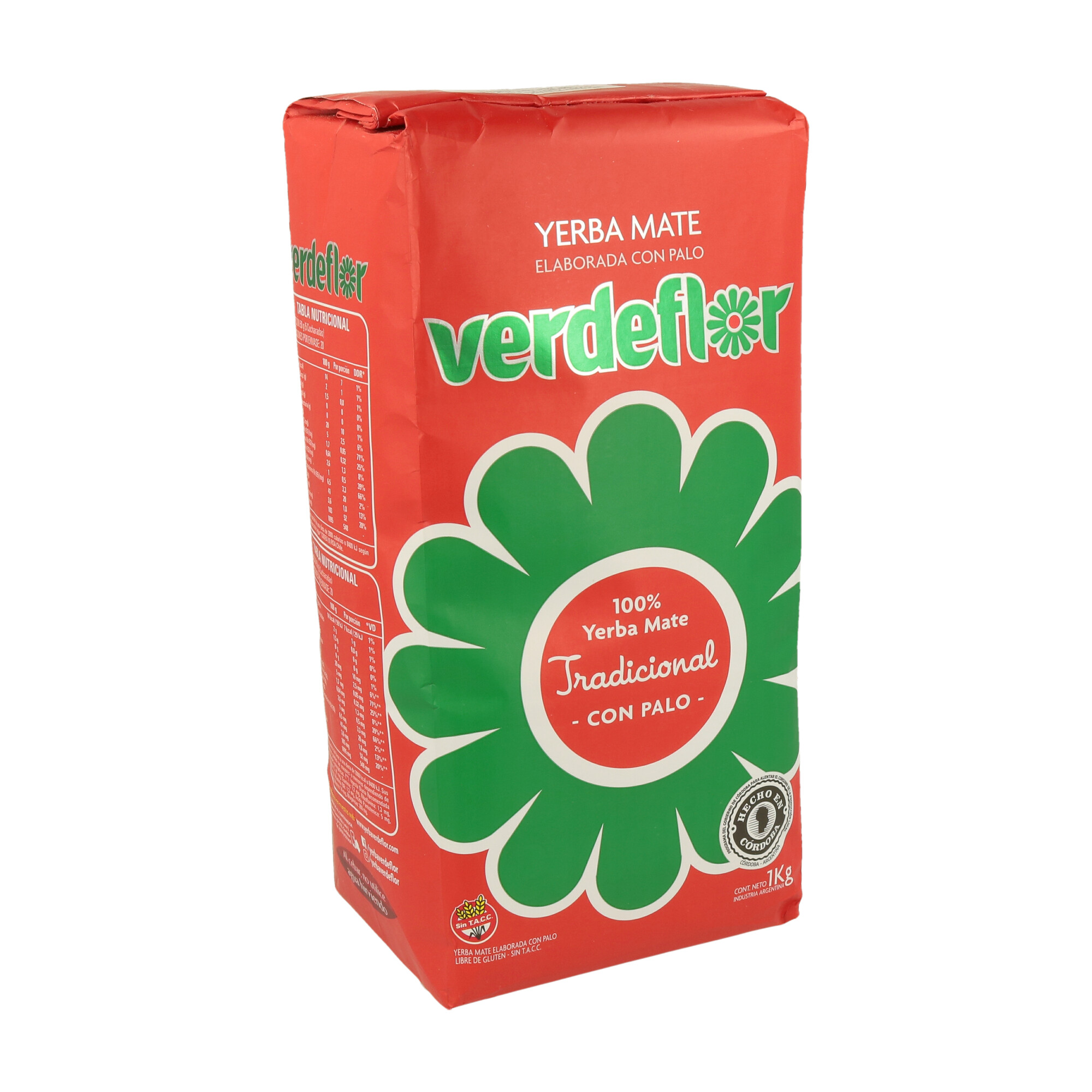 YERBA MATE VERDE VERDEFLOR TRADICIONAL 1KG (CT 6) - 1
