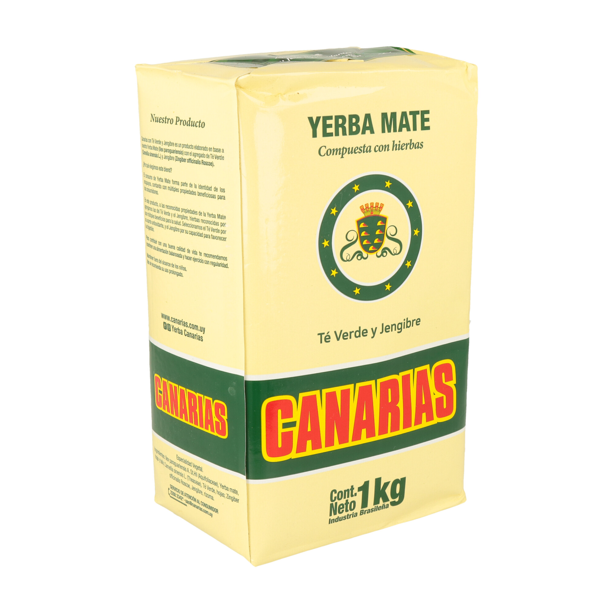 YERBA MATE TE VERDE Y JENGIBRE CANARIAS 1 KG  (CT. DA 20) - 1