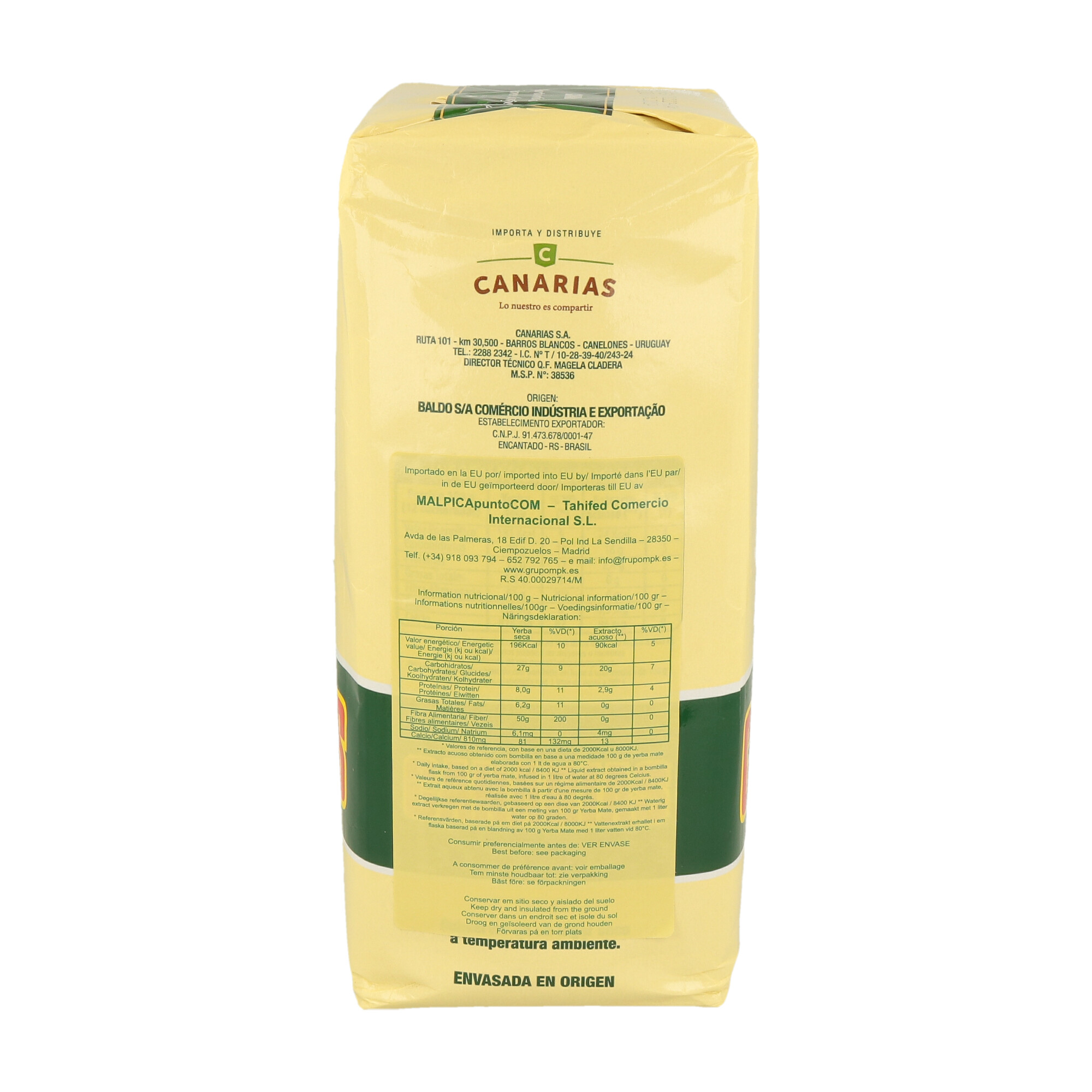 YERBA MATE TE VERDE Y JENGIBRE CANARIAS 1 KG  (CT. DA 20) - 2