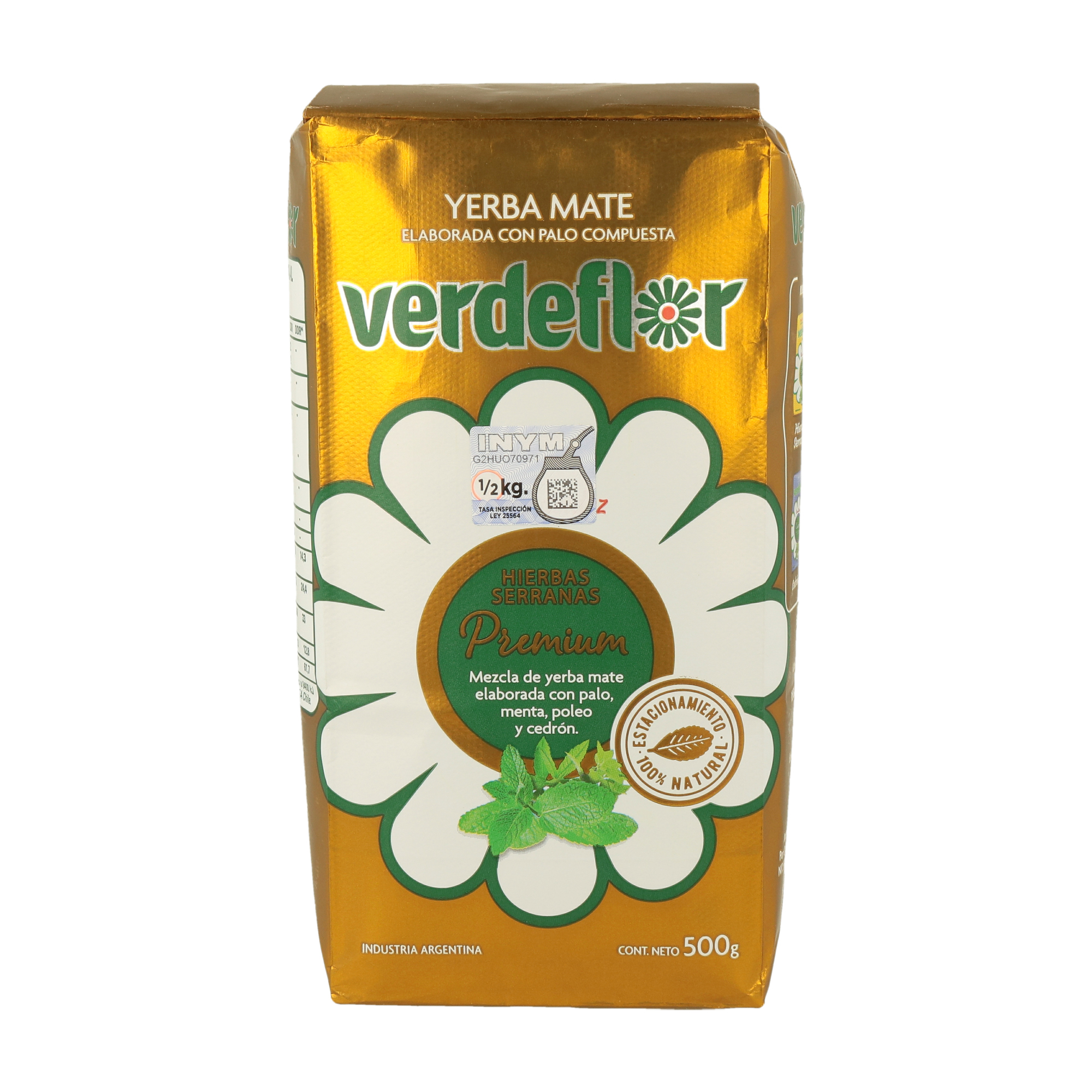 YERBA MATE HIERBAS SERRANAS PREMIUM VERDEFLOR  500 GR (CT 12)