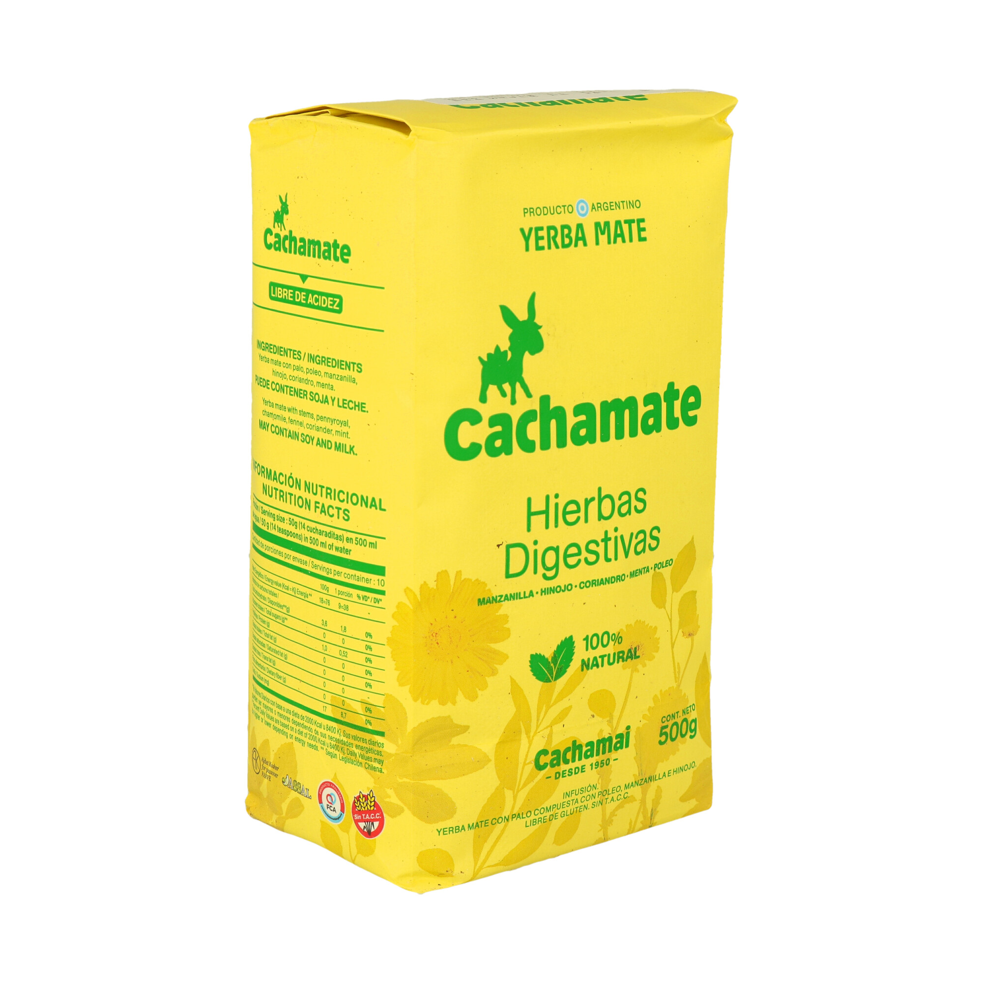 YERBA MATE  CACHAMATE AMARILLA X 500GR (CT. DA 12) - 1