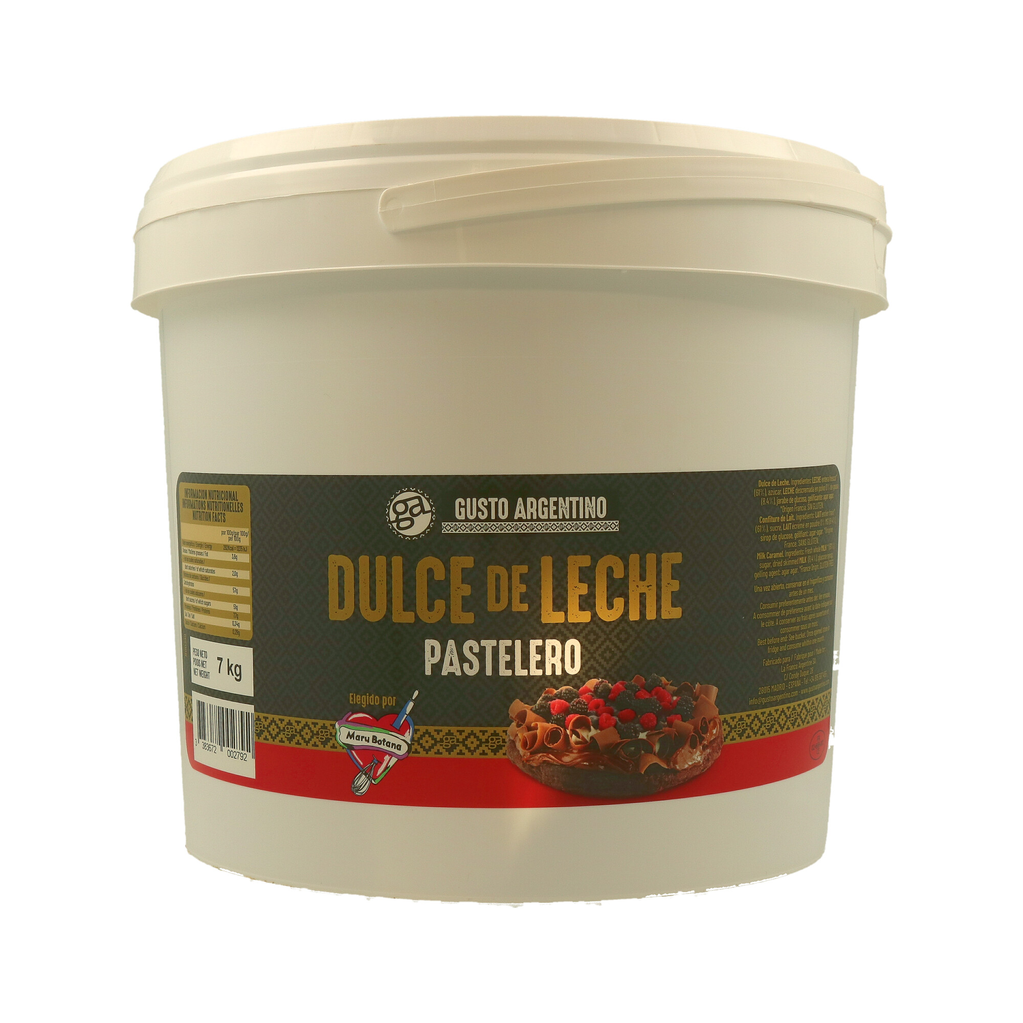 DULCE DE LECHE PASTELERO 7 KG GUSTO ARGENTINO 1 CT DA 2 CF DULCE DE LECHE PASTELERO 7 KG GUSTO ARGENTINO 1 CT DA 2 CF