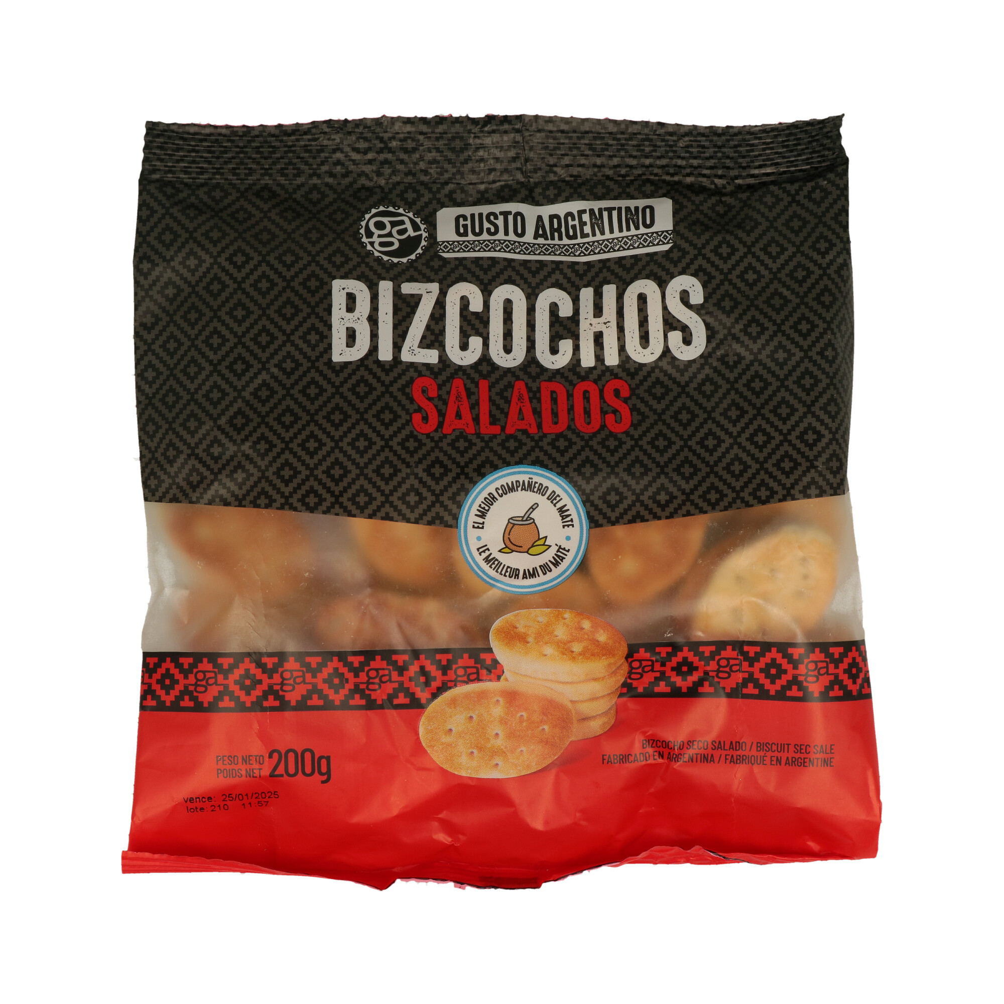 BIZCOCHOS SALADOS GUSTO ARGENTINO 1 X 200G(CT. DA 25)