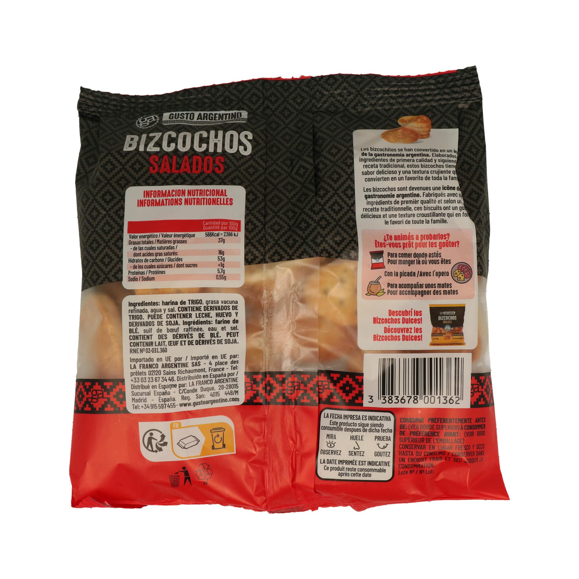 BIZCOCHOS SALADOS GUSTO ARGENTINO 1 X 200G(CT. DA 25) - 1