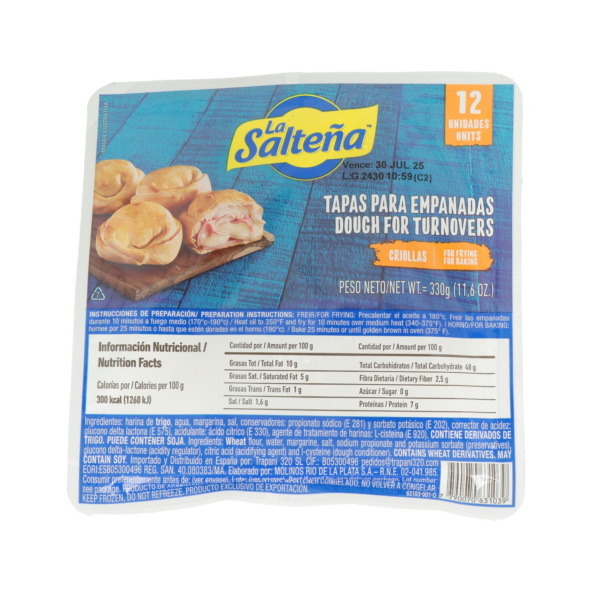 BLISTER TAPAS LA SALTENA CRIOLLAS MED. 12CM (1x12) CG. BLISTER TAPAS LA SALTENA CRIOLLAS MED. 12CM (1x12) CG.