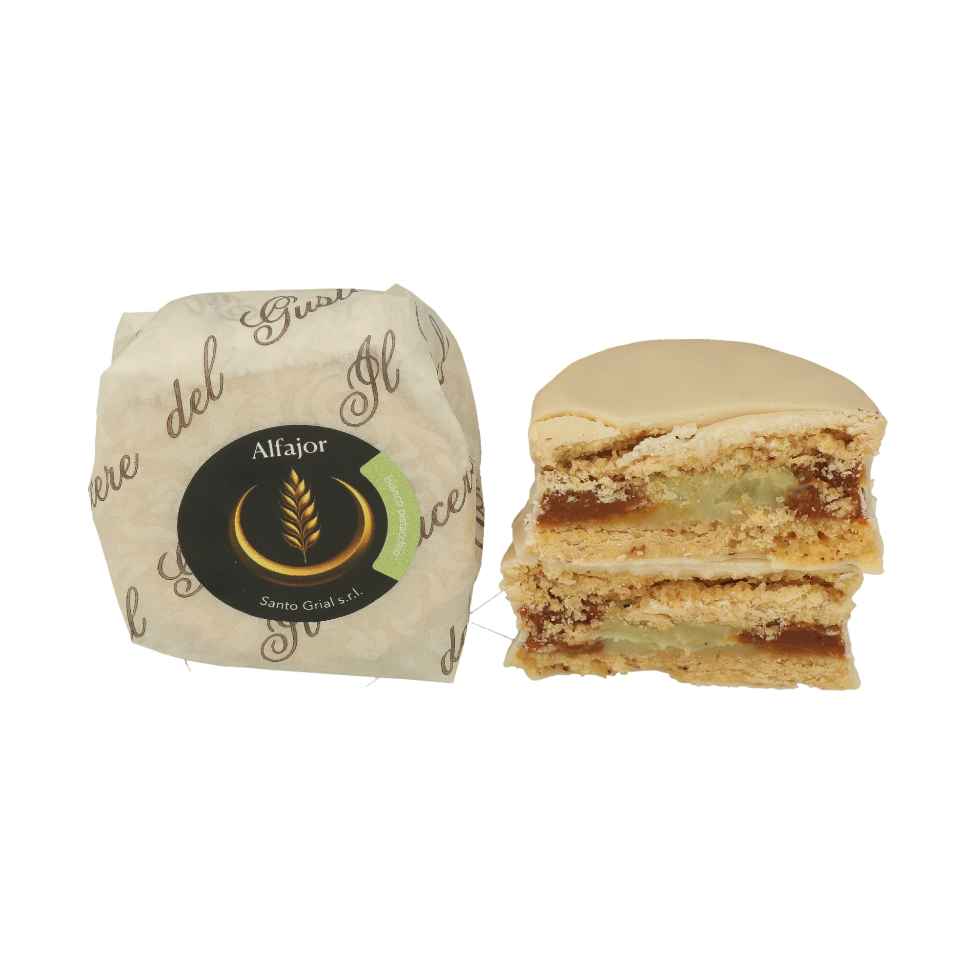 ALFAJORES SANTO GRIAL CHOCOLATE BLANCO PISTACHO SINGOLO ALFAJORES SANTO GRIAL CHOCOLATE BLANCO PISTACHO SINGOLO